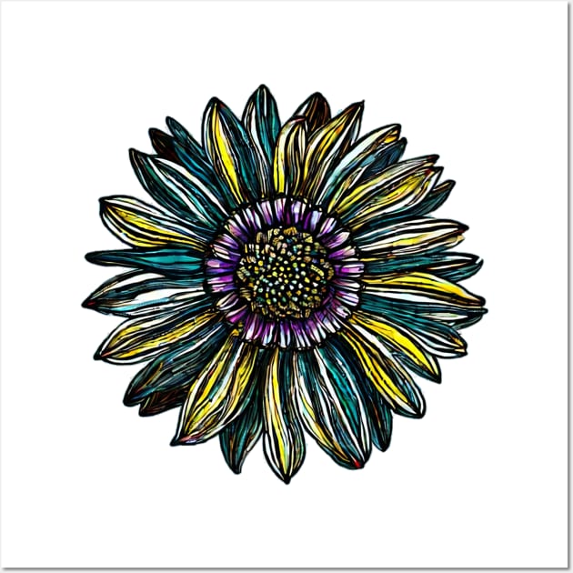 Colored Flower Drawing Wall Art by PhotoSphere